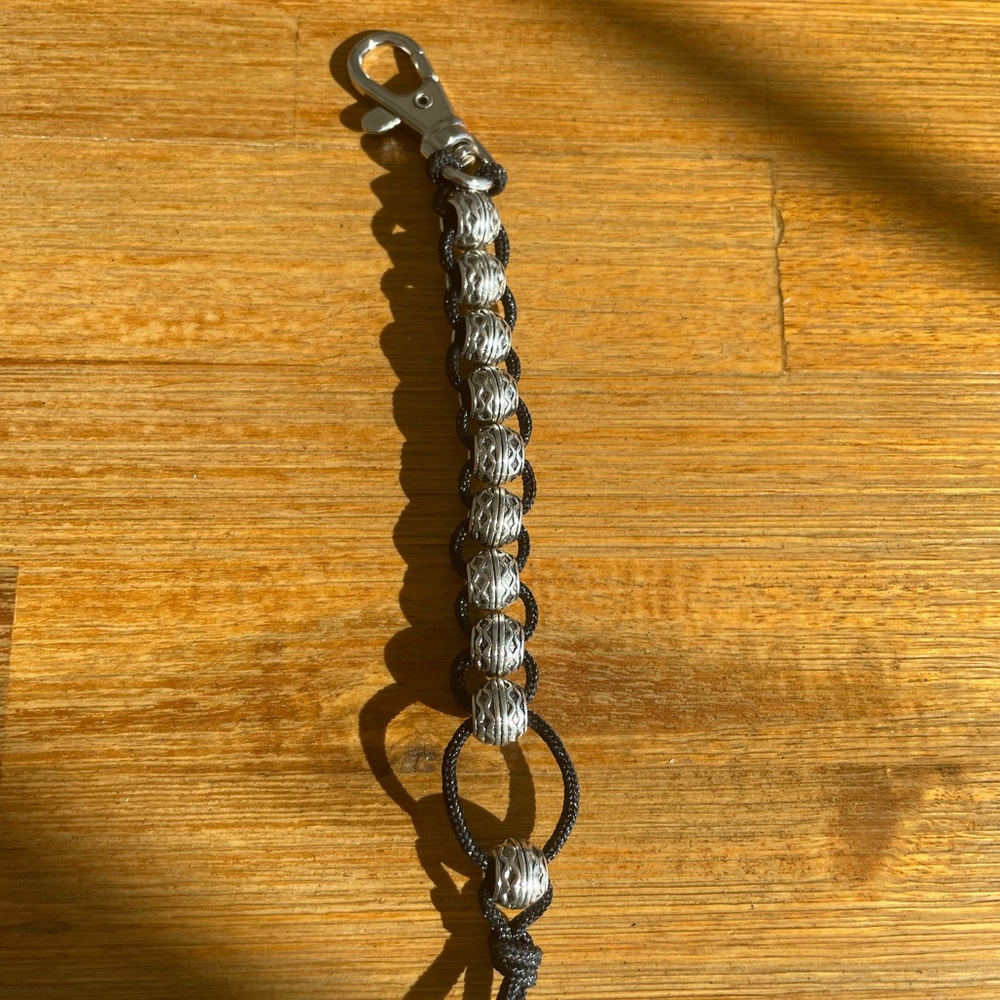 Handmade Silver Beaded Golf Shot Stroke Counter Snap Hook Clip - Picture 2 of 7